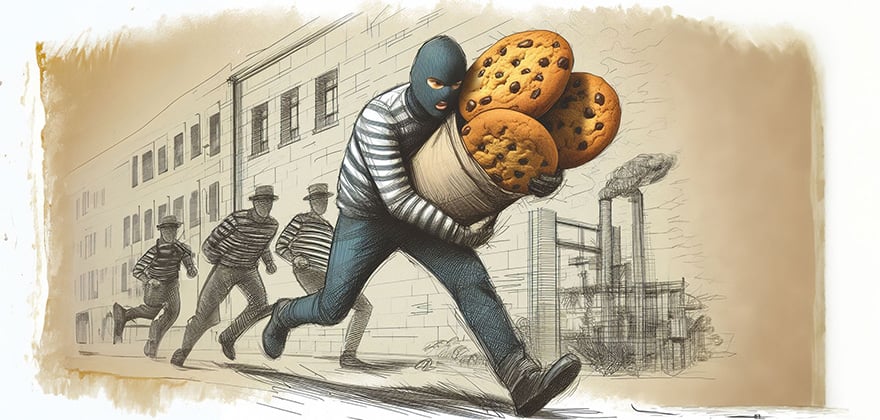 thief running with cookies